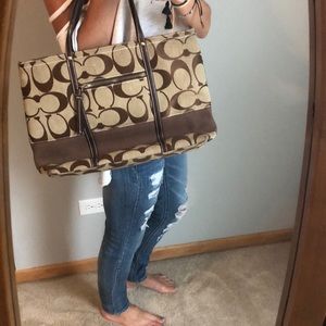 Coach bag with mini wallet attached